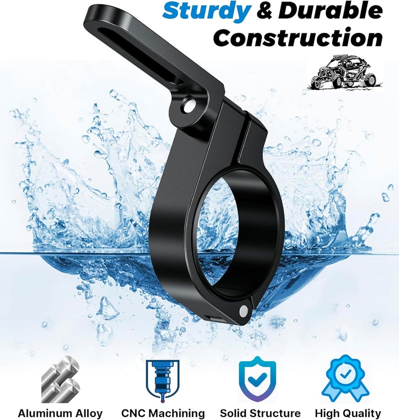 VAZESWIN 2PCS UTV Light Bar Mounts, Sturdy Aluminium Alloy LED Light Mounting Brackets, 360° Rotating Adjustable UTV Roll Bar Clamps Fit on 1.5" / 1.75" / 1.85" / 2" / 2.1" Roll Cages - Image 4